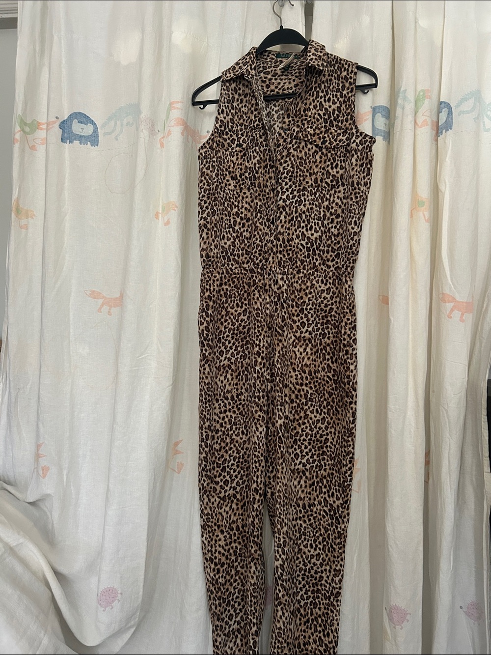 Lauren Ralph Lauren Sleeveless Leopard-Print Jumpsuit in Brown